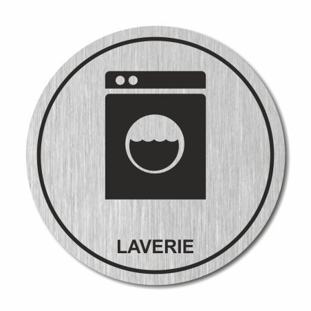 Plaque laverie ronde