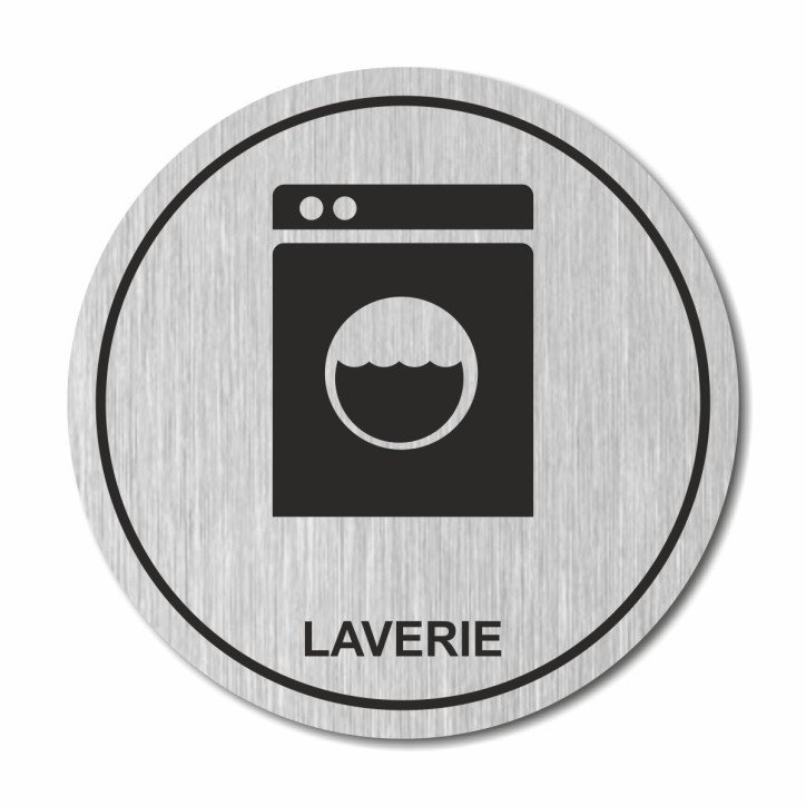 Plaque laverie ronde