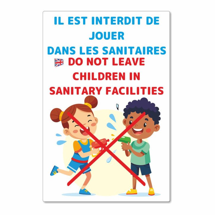 Panneau il est interdit de jour dans les sanitaires Panneau il est interdit de jour dans les sanitaires
