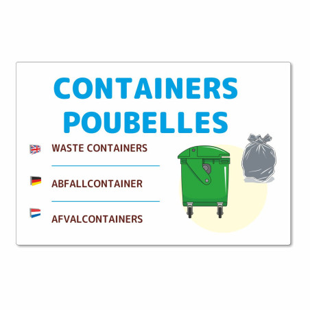 Panneau containers poubelles