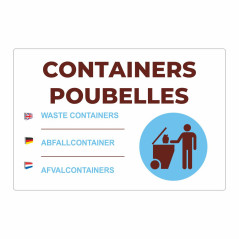 Panneau containers poubelles