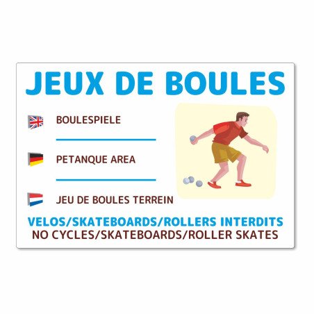 Panneau jeux de boule - pétanque