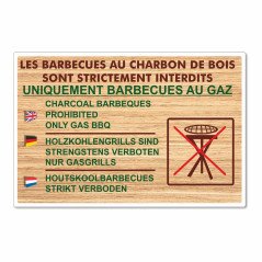 Panneau barbecue charbon interdits