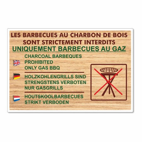 Panneau barbecue charbon interdits