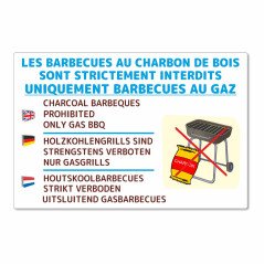 Panneau barbecue charbon interdits