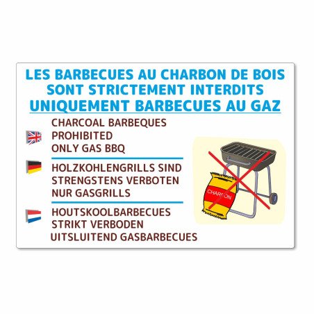 Panneau barbecue charbon interdits