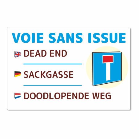 Panneau voie sans issue horizontal en aluminium composite