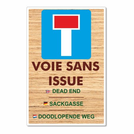 Panneau voie sans issue vertical