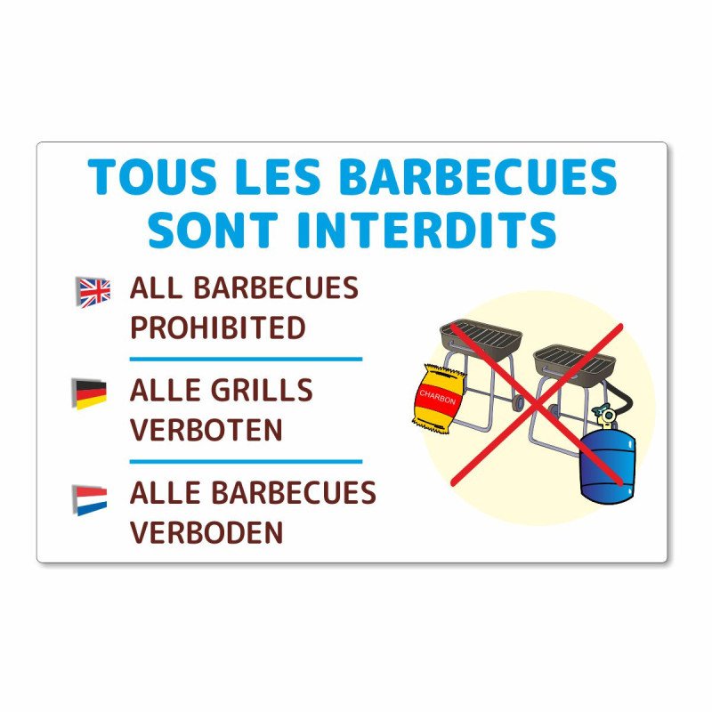 Panneau tous les barbecues sont interdits