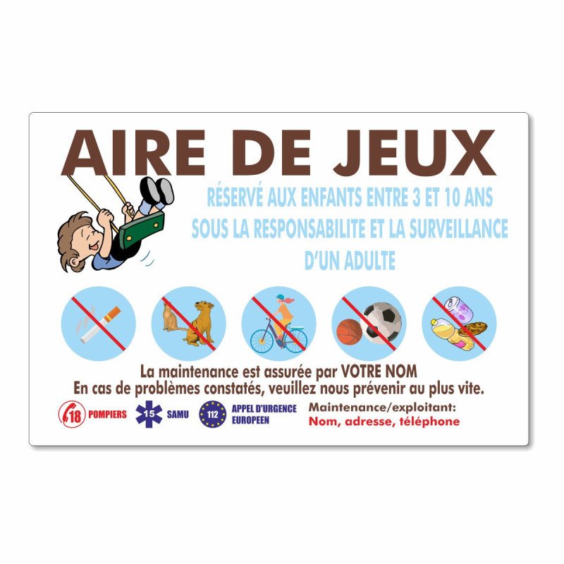 Panneau aire de jeux sur mesure