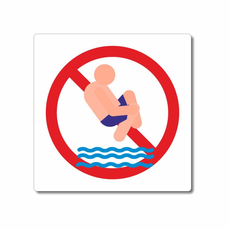 Panneau piscine  interdiction de faire des bombes en aluminium composite