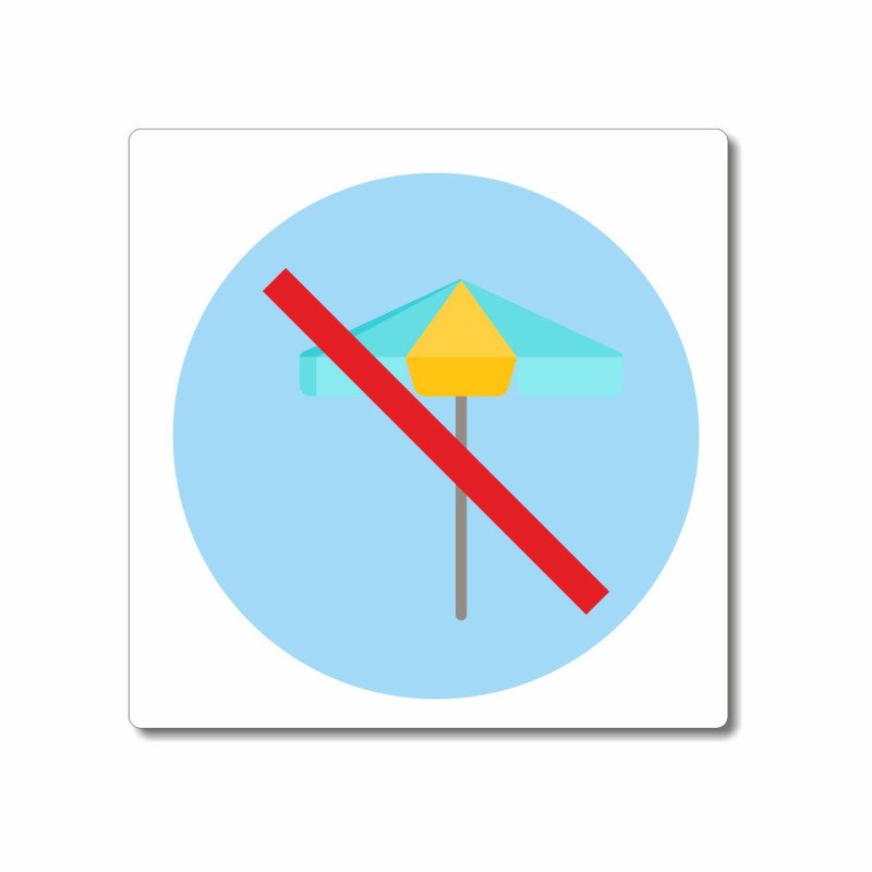 Panneau parasols interdit sur la piscine