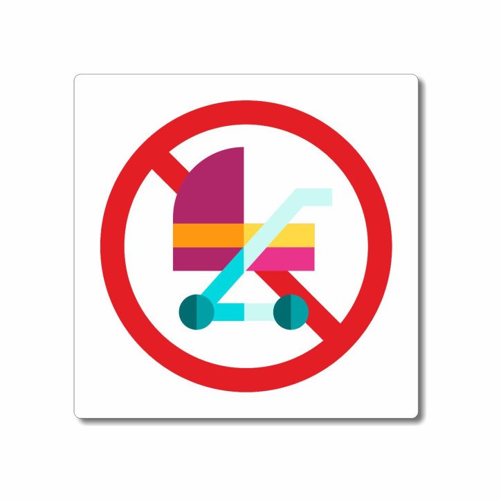 Panneau poussettes interdites sur la piscine