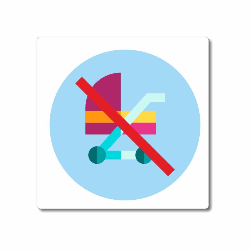 Panneau poussettes interdites sur la piscine