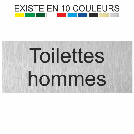 Plaque gravée toilettes hommes disponible en 11 couleurs