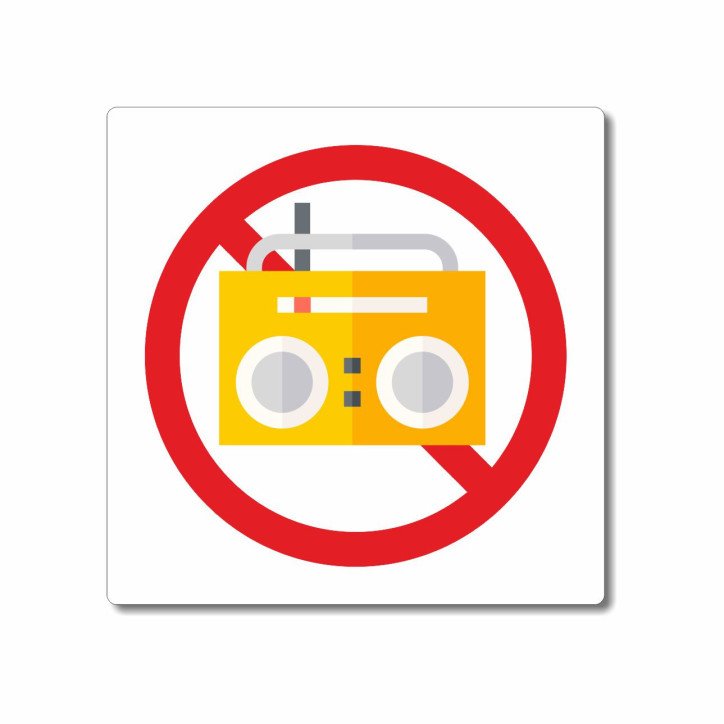 Panneau musique et bruit interdit sur la plage de la piscine