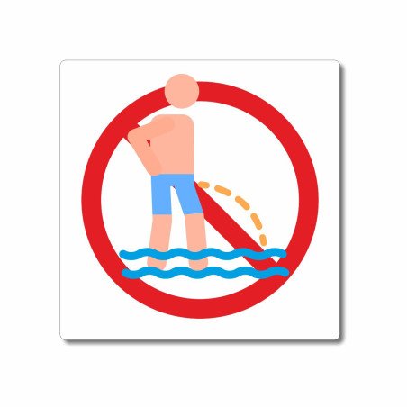 Panneau interdiction d'uriner dans le bassin