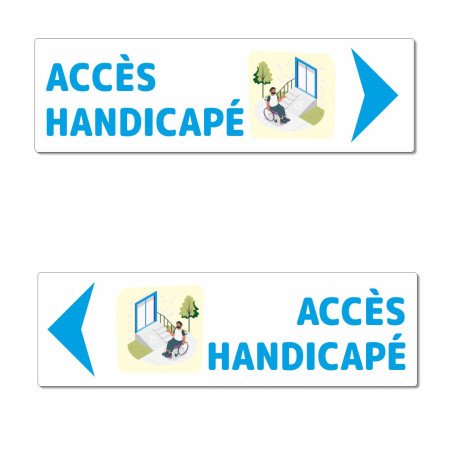 Panneau directionnel accès handicapé