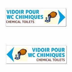 Panneau directionnel vidoir wc chimique
