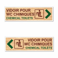 Panneau directionnel vidoir wc chimique