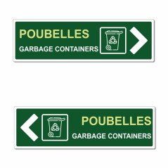 Panneau directionnel poubelles