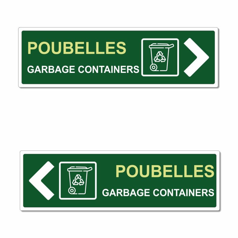Panneau directionnel poubelles