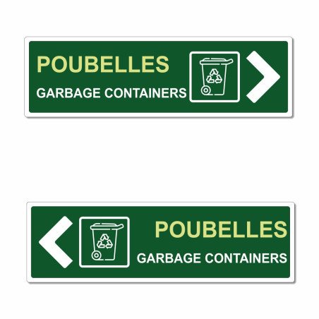 Panneau directionnel poubelles