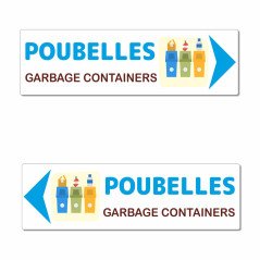 Panneau directionnel poubelles