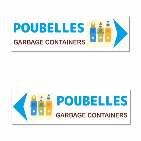 Panneau directionnel poubelles
