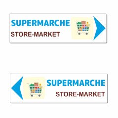 Panneau directionnel supermarché