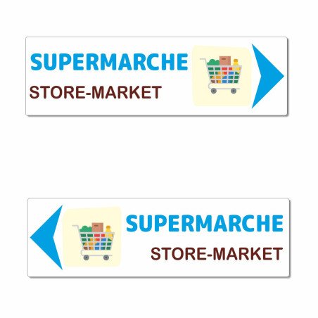 Panneau directionnel supermarché
