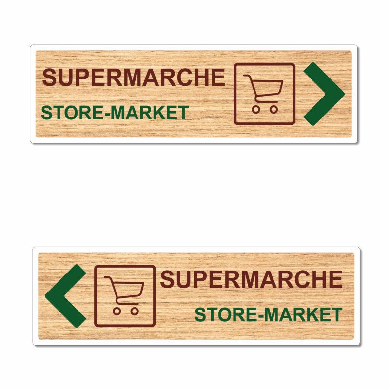 Panneau directionnel supermarché