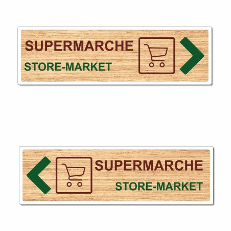 Panneau directionnel supermarché