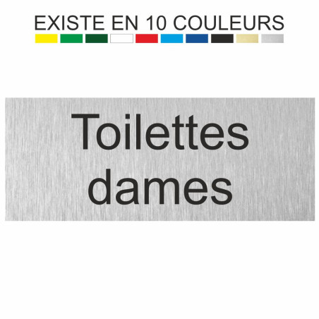 Plaque gravée toilettes dames disponible en 11 couleurs