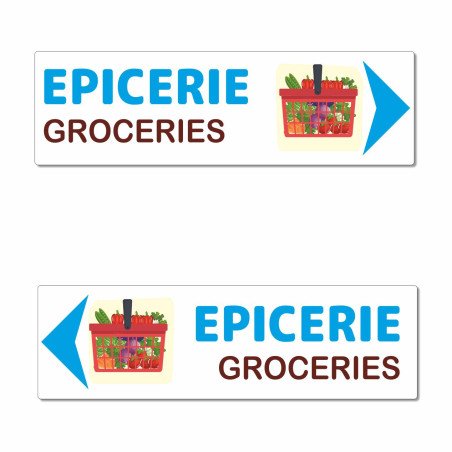 Panneau directionnel épicerie