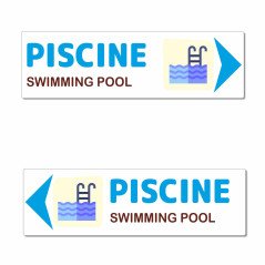 Panneau directionnel piscine en aluminium