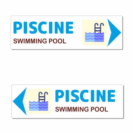 Panneau directionnel piscine en aluminium