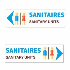 Panneau directionnel sanitaires hommes femmes