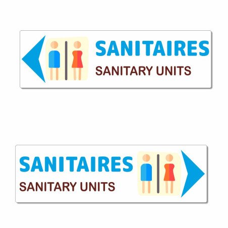Panneau directionnel sanitaires hommes femmes