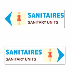 Panneau directionnel sanitaires dames
