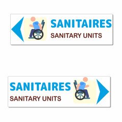 Panneau directionnel sanitaires handicapés