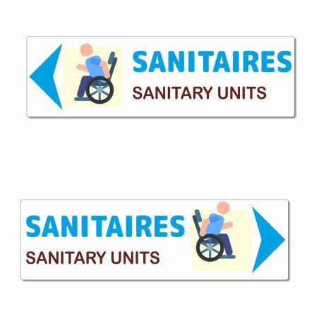 Panneau directionnel sanitaires handicapés