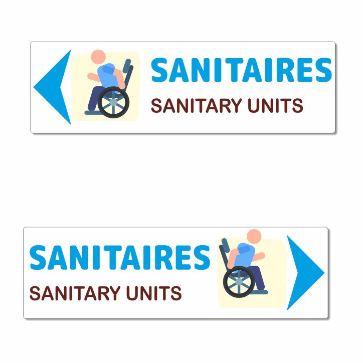 Panneau directionnel sanitaires handicapés Panneau directionnel sanitaires handicapés