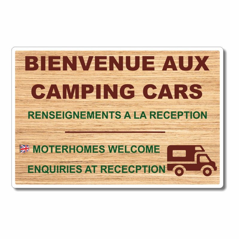 Panneau bienvenue aux camping cars