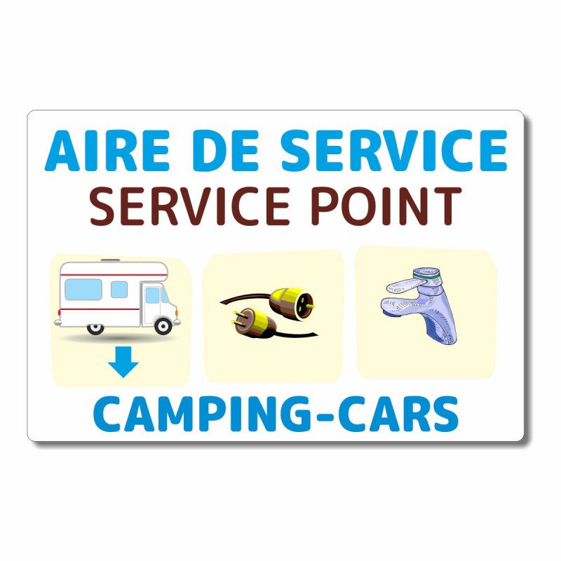 Panneau aire de service camping cars