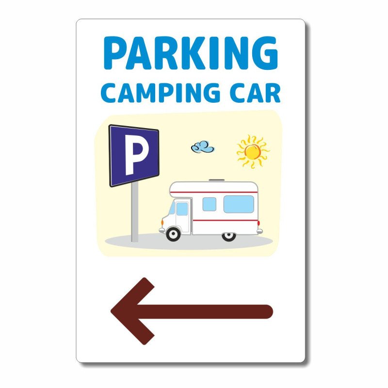 Panneau parking camping cars à gauche