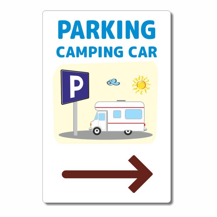 Panneau parking camping cars à droite Panneau parking camping cars à droite