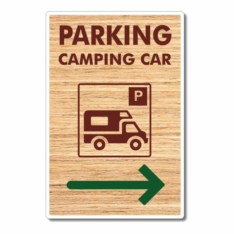 Panneau parking camping cars à droite