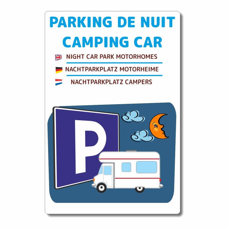 Panneau parking de nuit camping cars