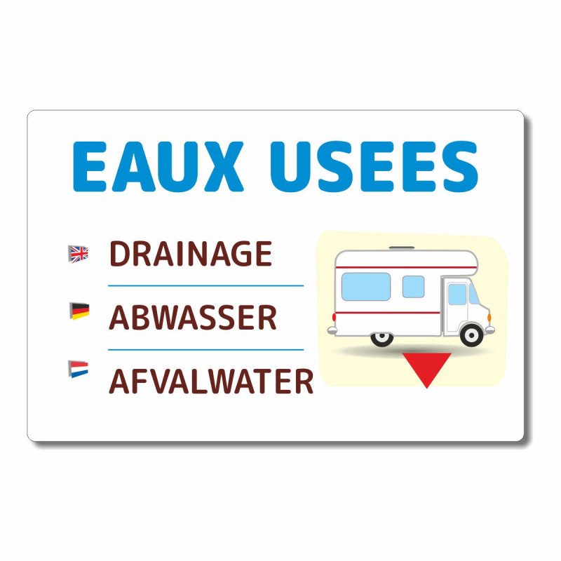Panneau eaux usées camping cars